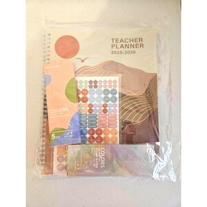 Teacher Planner 25-26 Jan-June Sticker & Pens included New